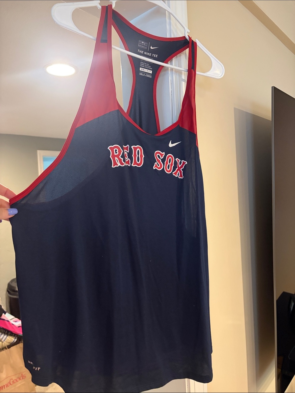 Nike Women’s Navy and Red Red Sox Tank Top